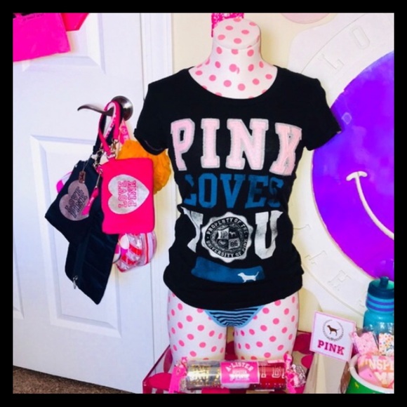 💕ⓅⒾⓃⓀ ⓋⓈ Vintage "PINK LOVES YOU" Tee💕 - Picture 2 of 5